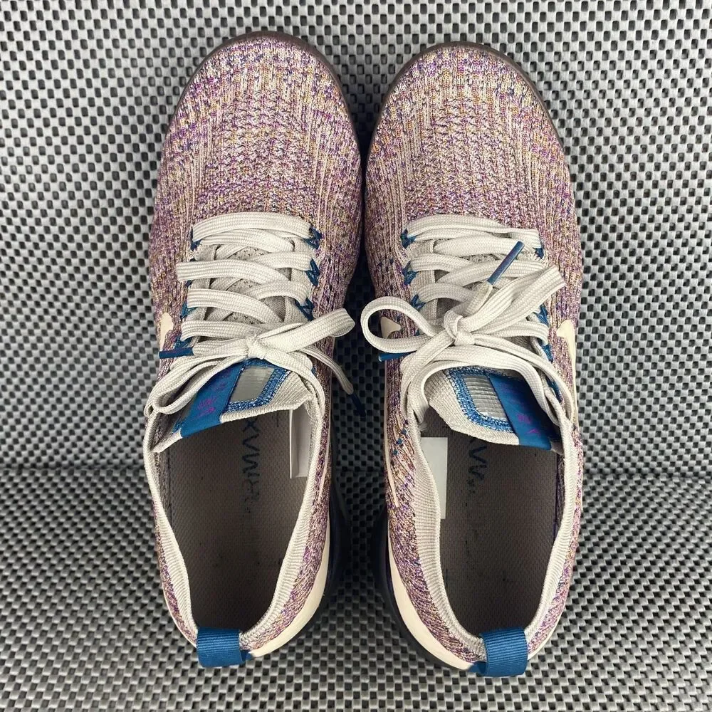 Nike Air VaporMax Flyknit 3 Running Shoes Womens 11 Cream Purple Logo Lace Up - Picture 6 of 12